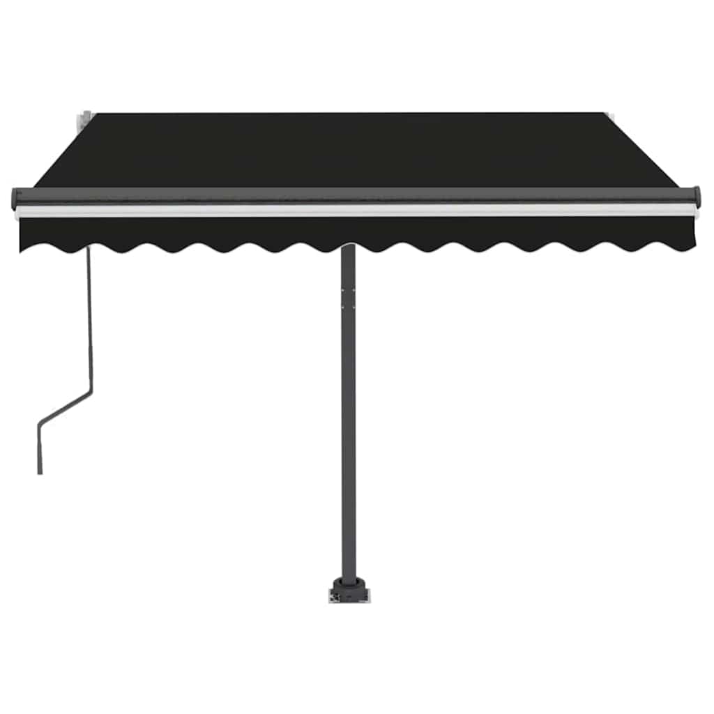 Tenda da Sole Retrattile Manuale con LED 300x250 cm Antracite