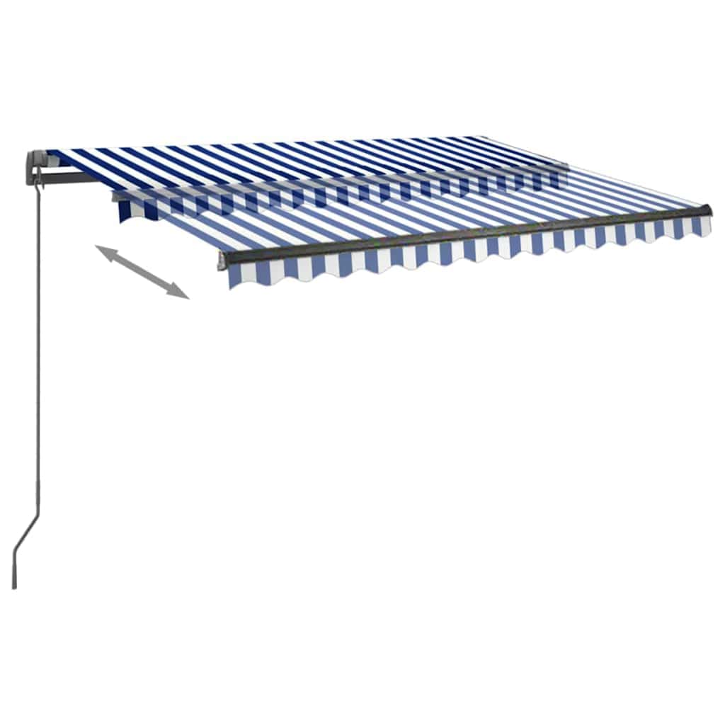 Tenda da Sole Automatica Autoportante 350x250 cm Blu e Bianca