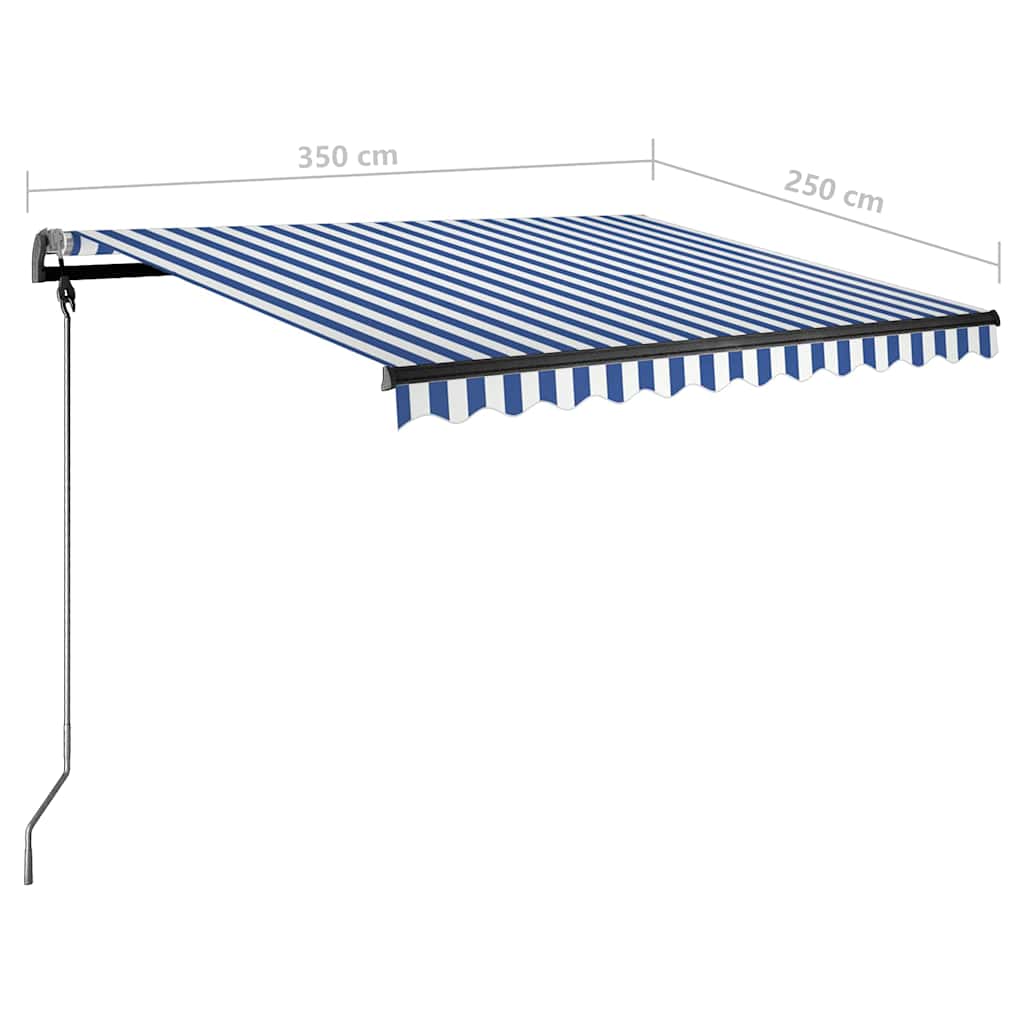 Tenda da Sole Automatica Autoportante 350x250 cm Blu e Bianca