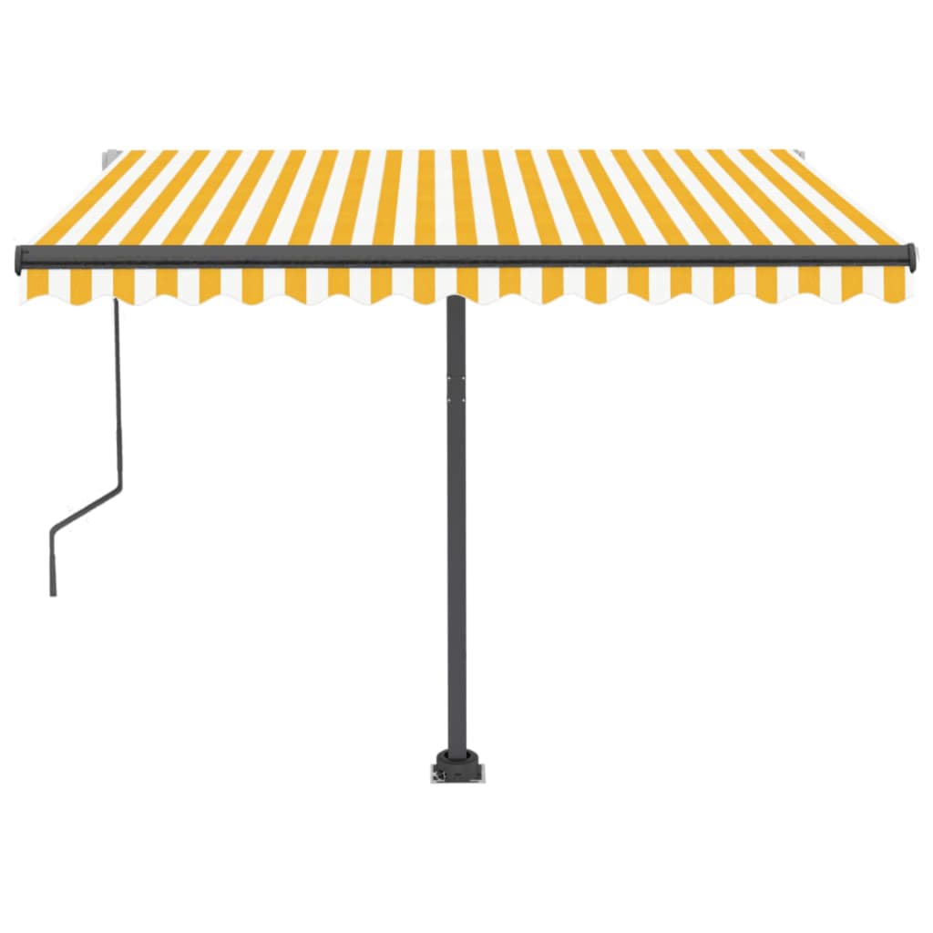 Tenda da Sole Autoportante Automatica 350x250 cm Gialla Bianca