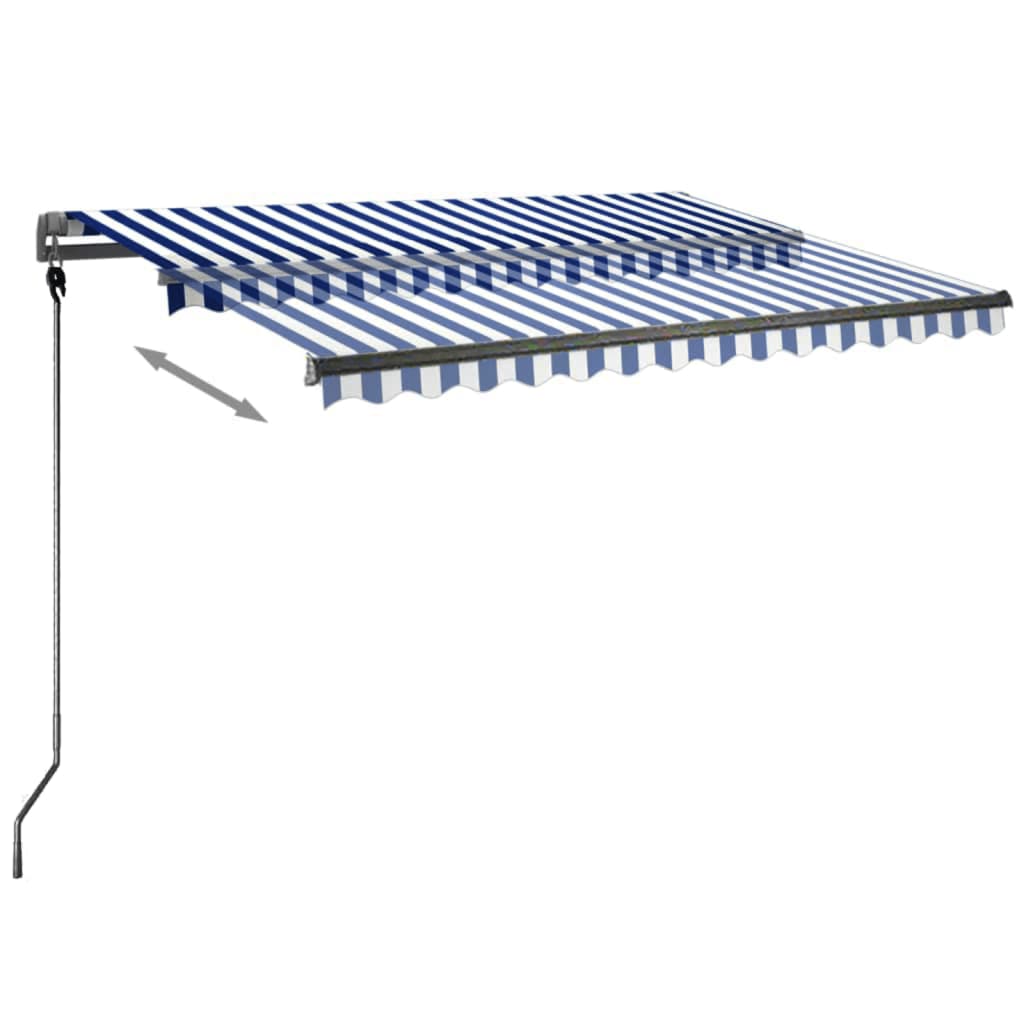 Tenda Automatica con Sensore Vento e LED 350x250 cm Blu Bianca