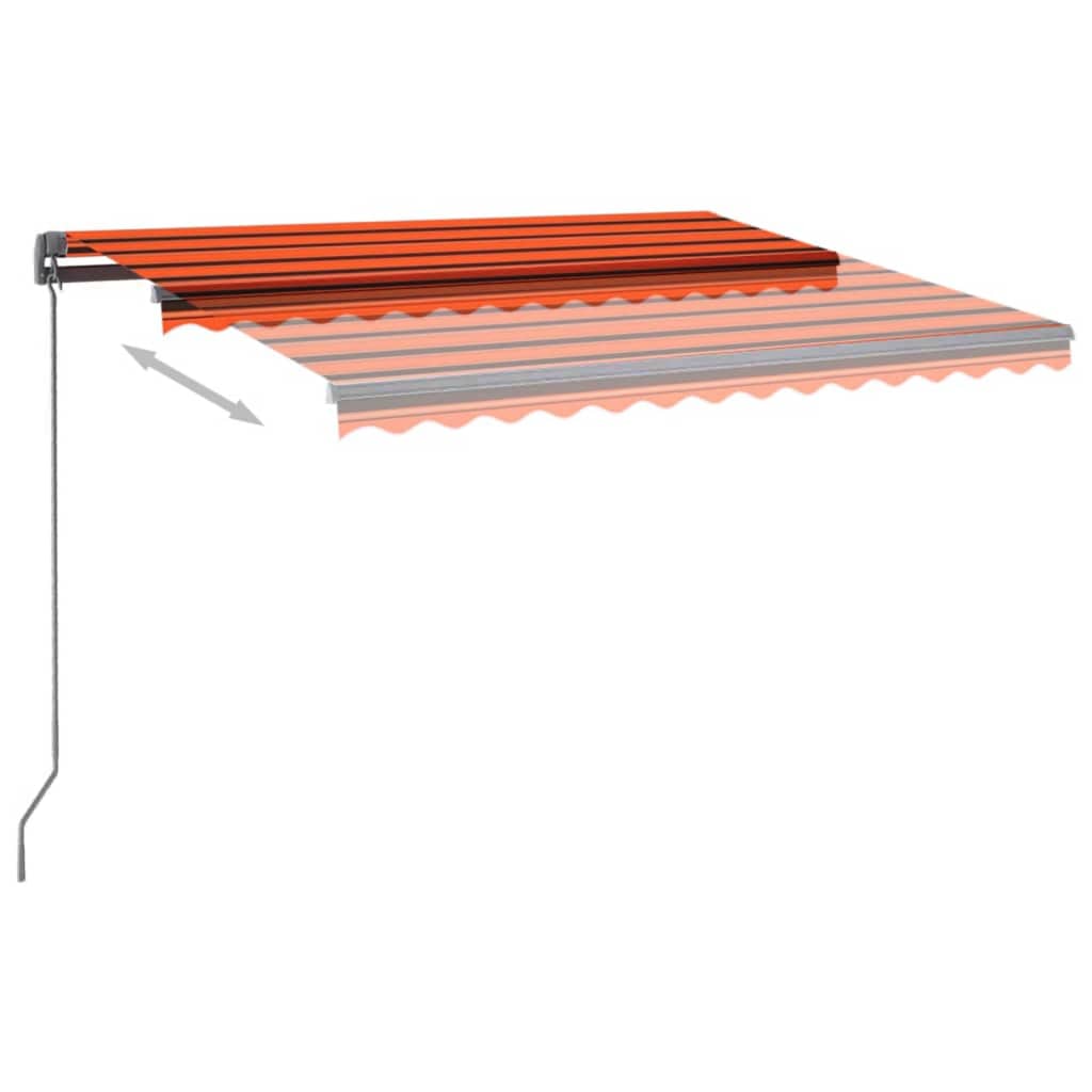 Tenda Automatica Sensore Vento e LED 350x250 cm Arancio Marrone