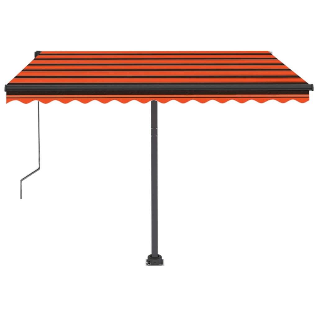 Tenda Automatica Sensore Vento e LED 350x250 cm Arancio Marrone