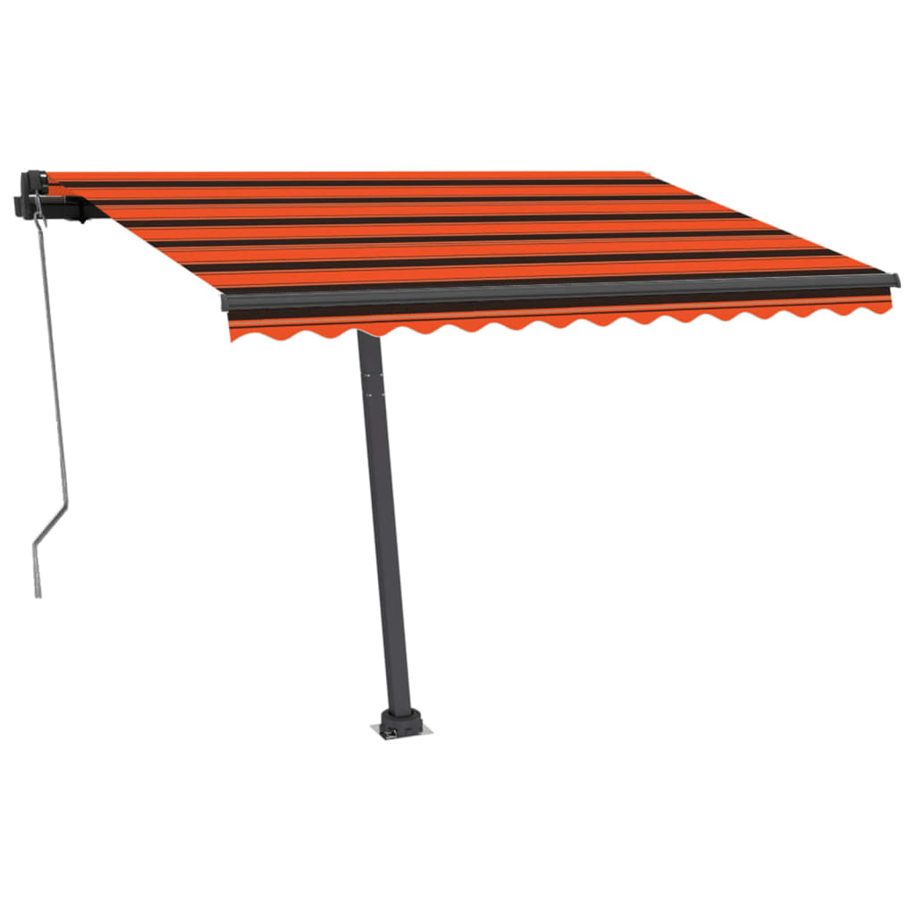 Tenda Automatica Sensore Vento e LED 350x250 cm Arancio Marrone