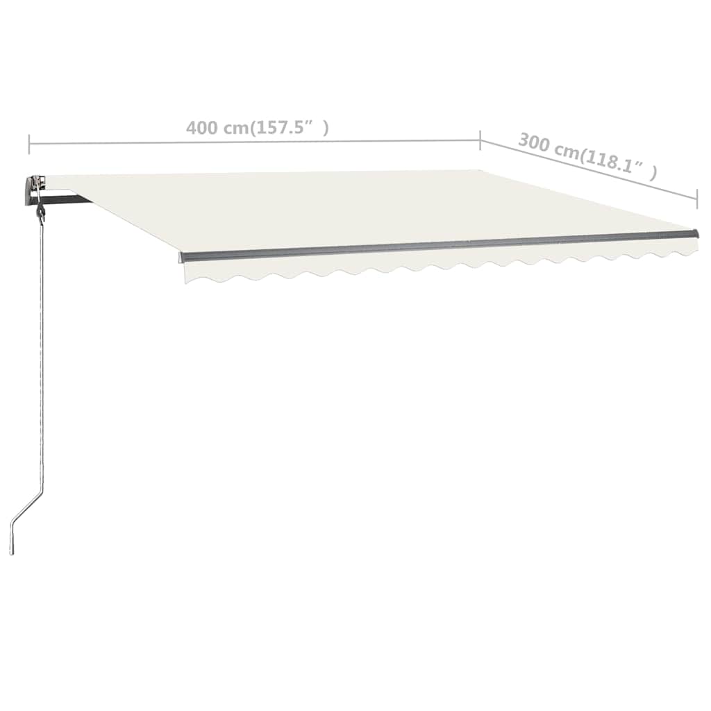 Tenda Sole Retrattile Manuale Autoportante 400x300 cm Crema