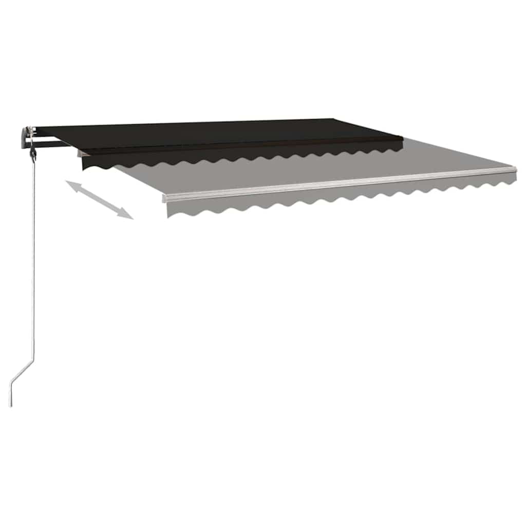 Tenda da Sole Retrattile Manuale con Palo 400x300 cm Antracite