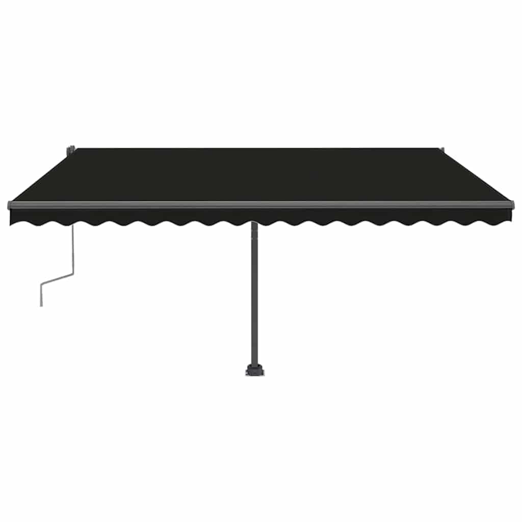 Tenda da Sole Retrattile Manuale con Palo 400x300 cm Antracite
