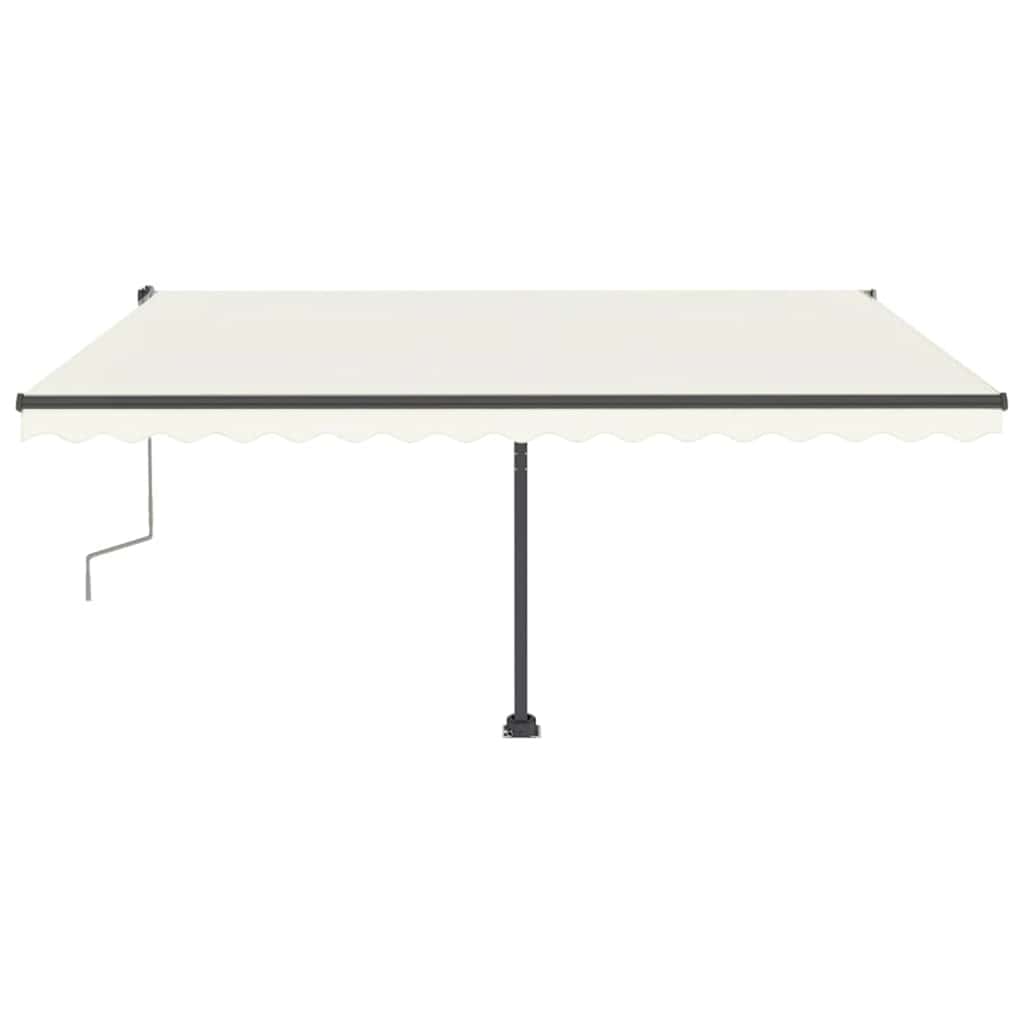 Tenda da Sole Retrattile Manuale con LED 400x300 cm Crema