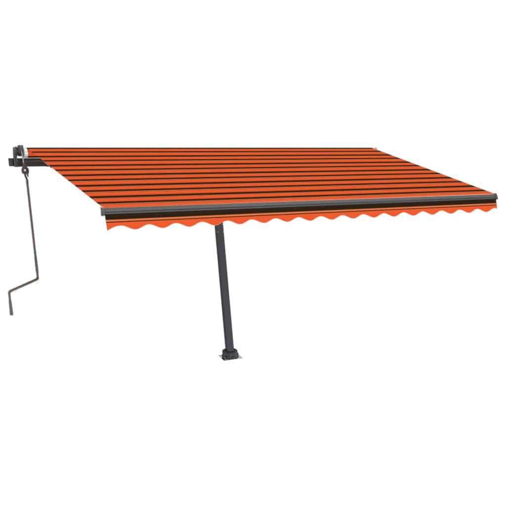 Tenda da Sole Retrattile Manuale LED 400x300 cm Arancio Marrone