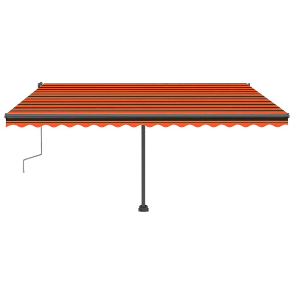 Tenda da Sole Retrattile Manuale LED 400x300 cm Arancio Marrone