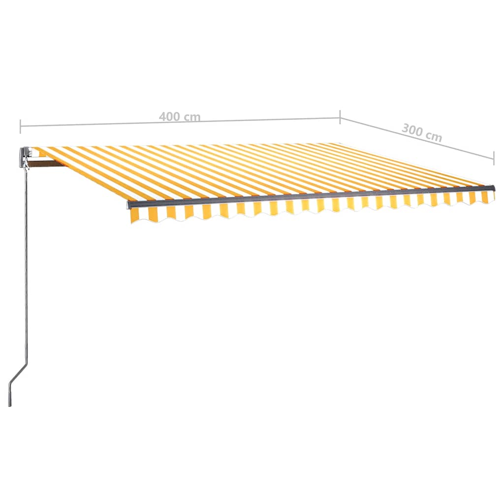 Tenda da Sole Autoportante Automatica 400x300 cm Gialla Bianca