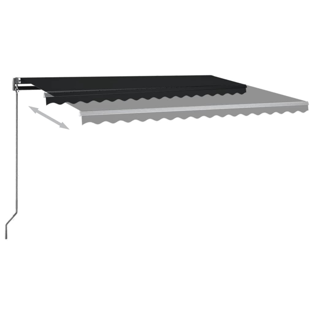 Tenda Sole Retrattile Automatica con Palo 400x300 cm Antracite