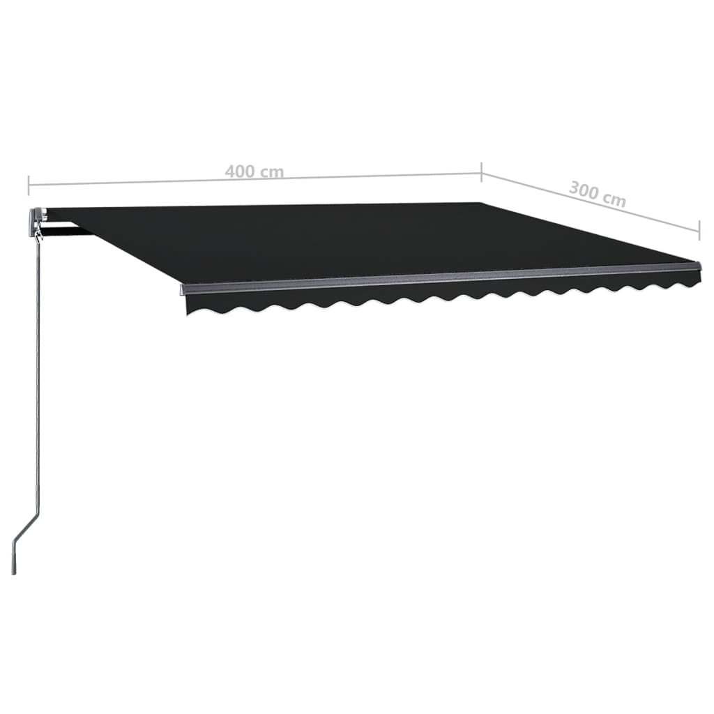 Tenda Sole Retrattile Automatica con Palo 400x300 cm Antracite