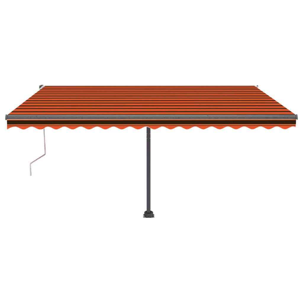 Tenda Automatica Sensore Vento e LED 400x300 cm Arancio Marrone