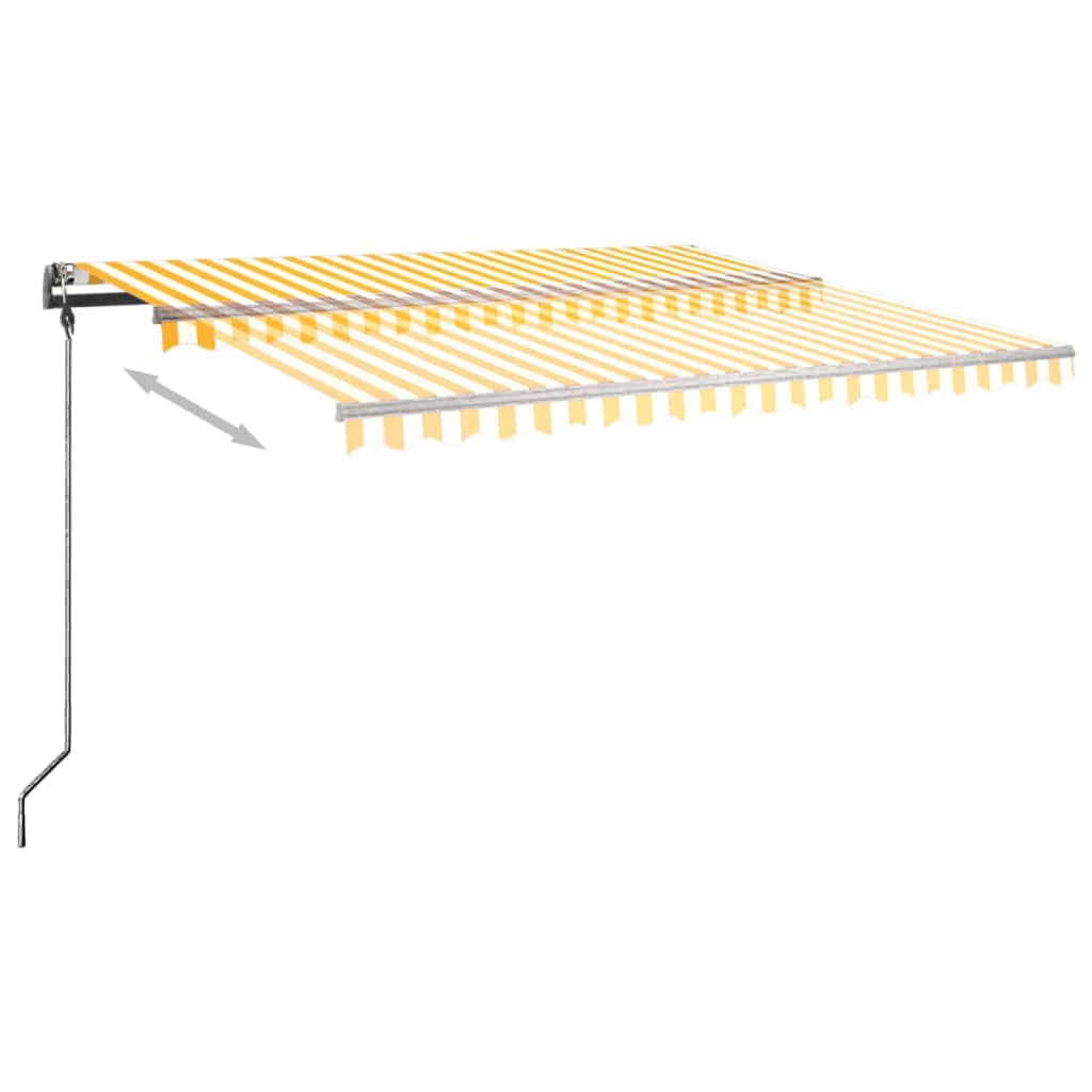 Tenda da Sole Manuale Autoportante 450x300 cm Gialla/Bianca
