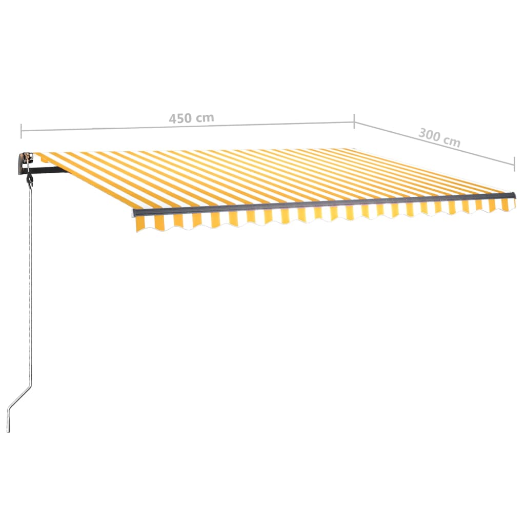 Tenda da Sole Manuale Autoportante 450x300 cm Gialla/Bianca