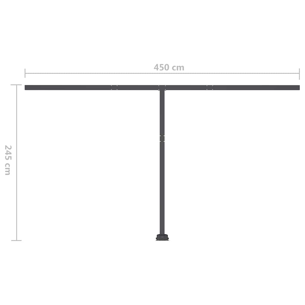 Tenda da Sole Retrattile Manuale LED 450x300 cm Gialla Bianca