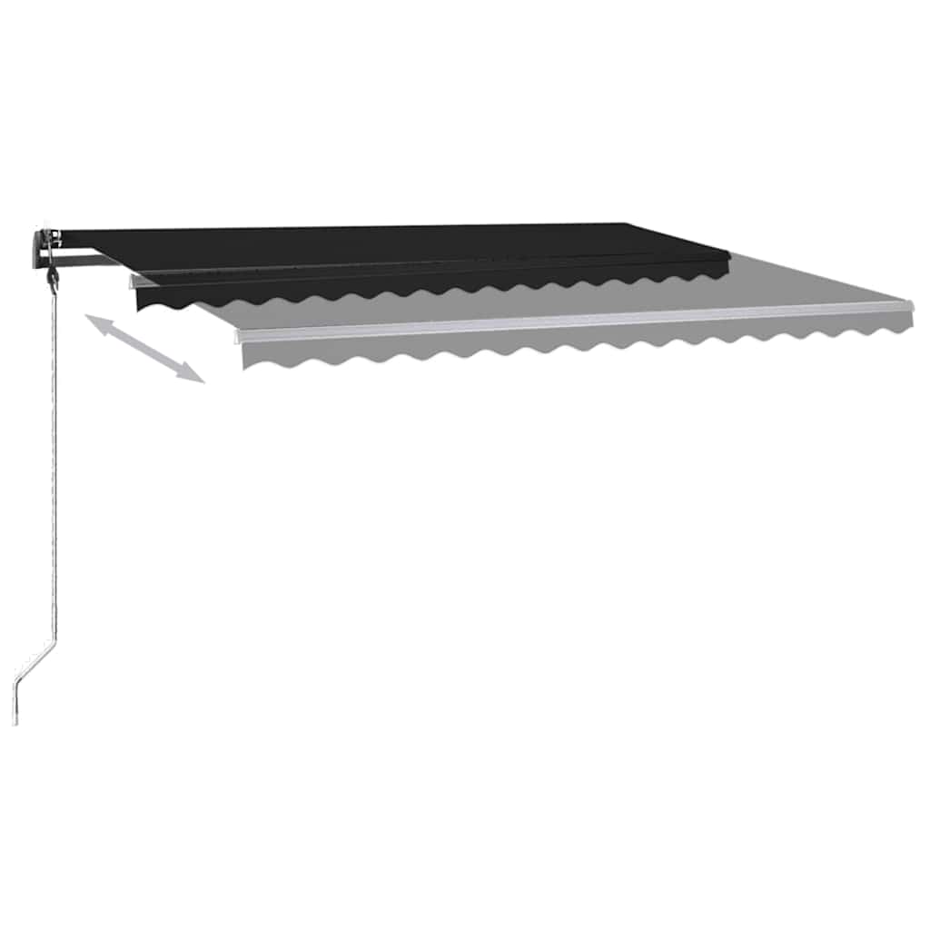 Tenda da Sole Retrattile Manuale con LED 450x300 cm Antracite