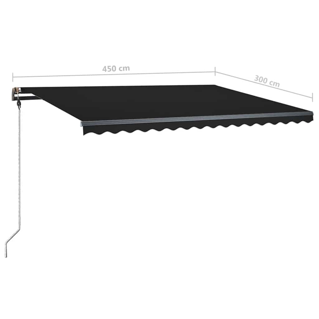 Tenda da Sole Retrattile Manuale con LED 450x300 cm Antracite