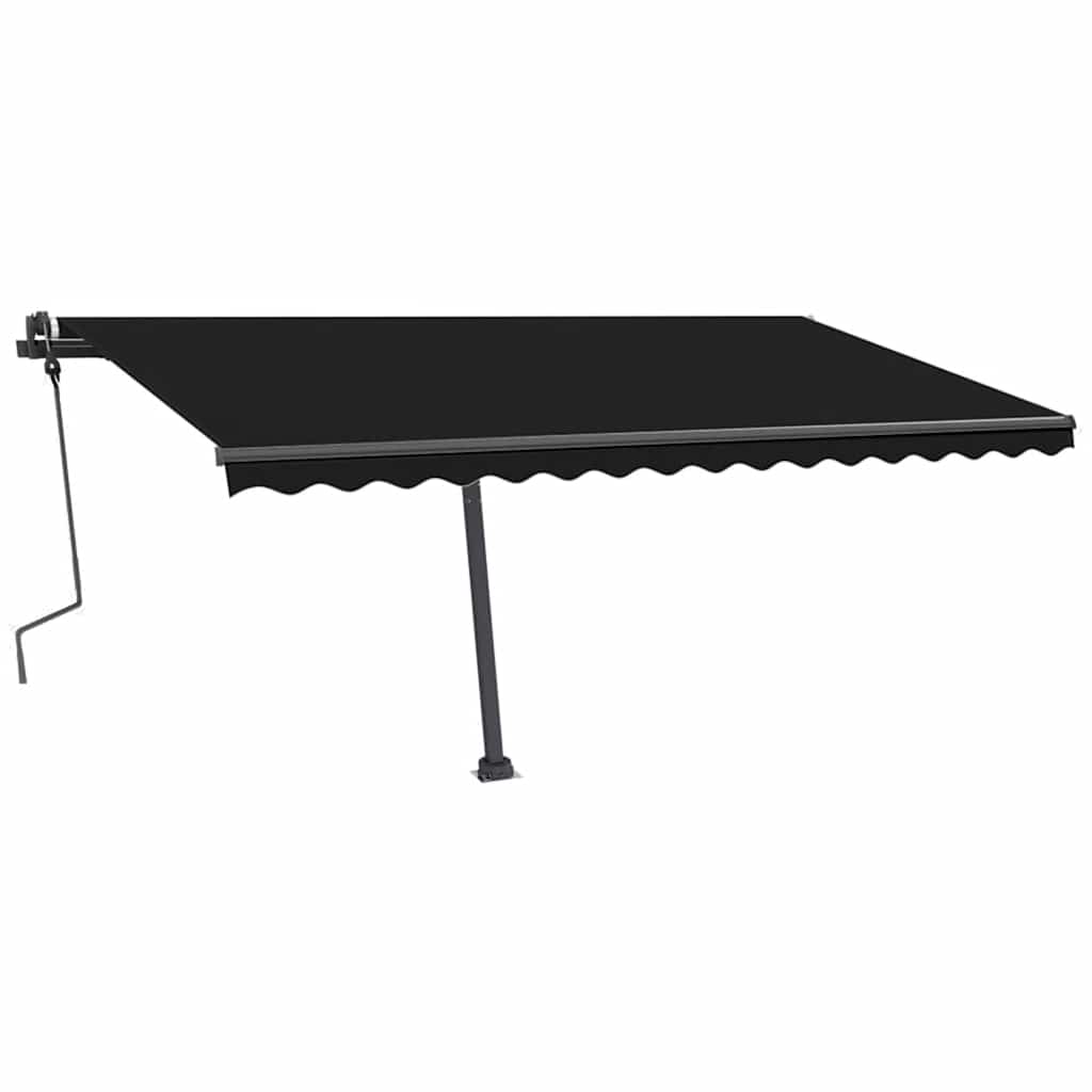 Tenda da Sole Retrattile Manuale con LED 450x300 cm Antracite