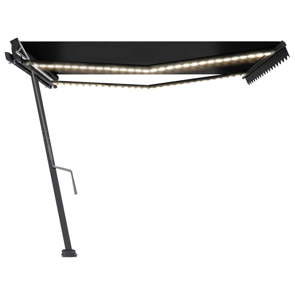 Tenda da Sole Retrattile Manuale con LED 450x300 cm Antracite