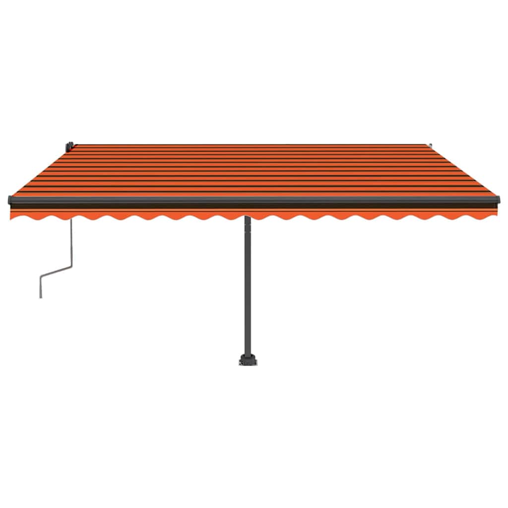 Tenda da Sole Retrattile Manuale LED 450x300 cm Arancio Marrone