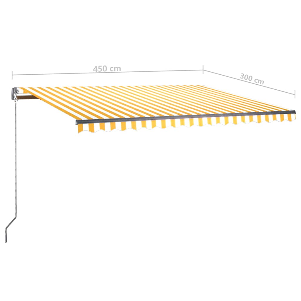 Tenda da Sole Autoportante Automatica 450x300 cm Gialla Bianca