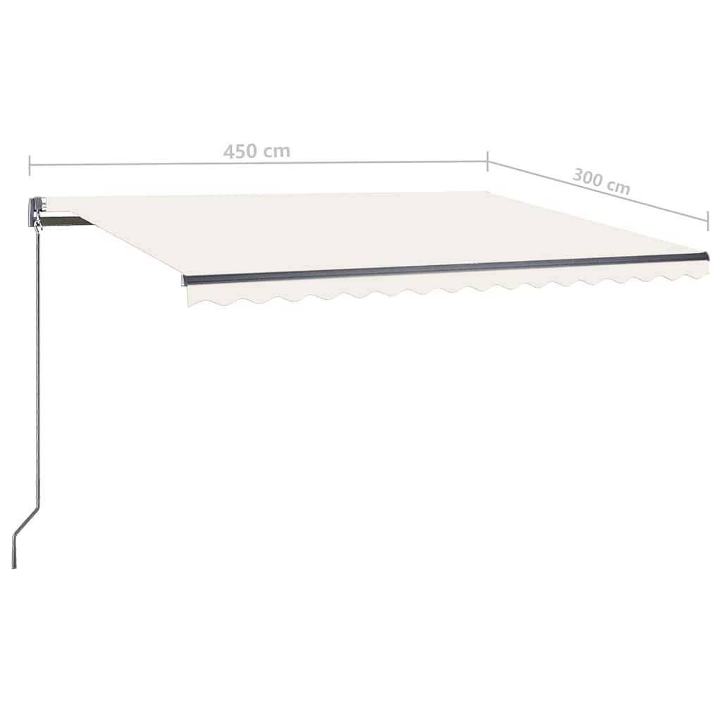 Tenda Automatica con Sensore Vento e LED 450x300 cm Crema