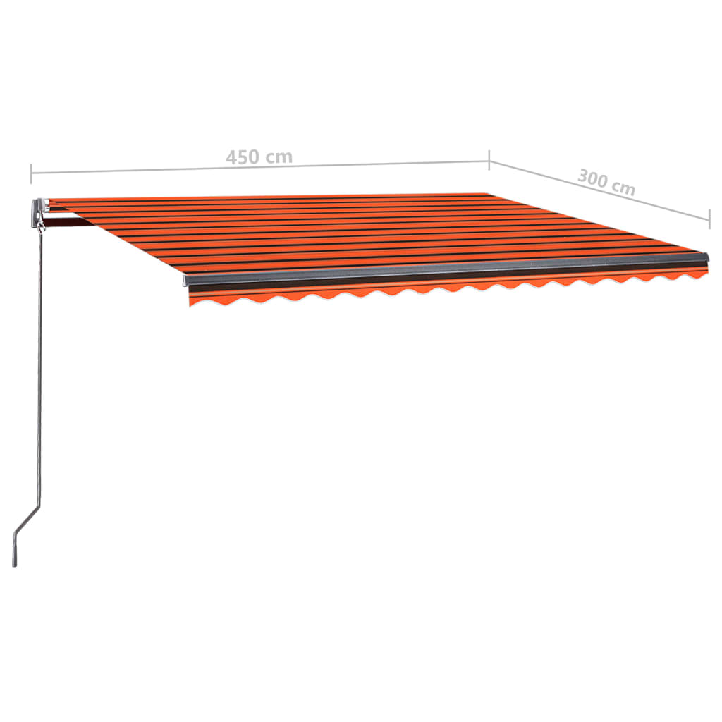 Tenda Automatica Sensore Vento e LED 450x300 cm Arancio Marrone