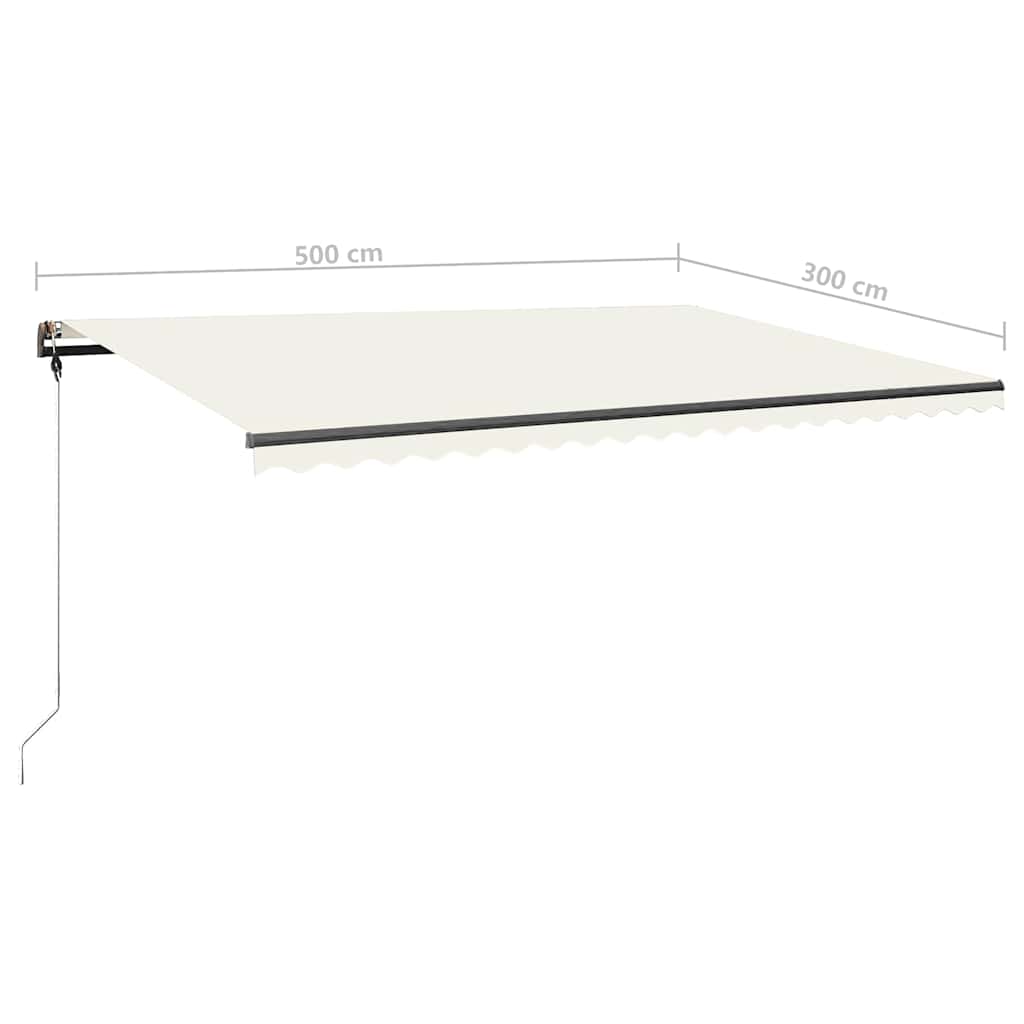 Tenda da Sole Manuale Autoportante 500x300 cm Crema
