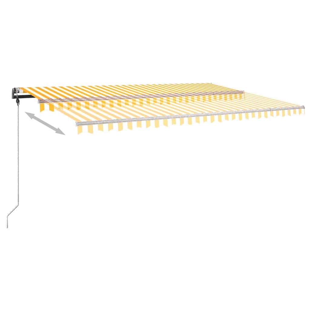 Tenda da Sole Autoportante Manuale 500x300 cm Gialla Bianca