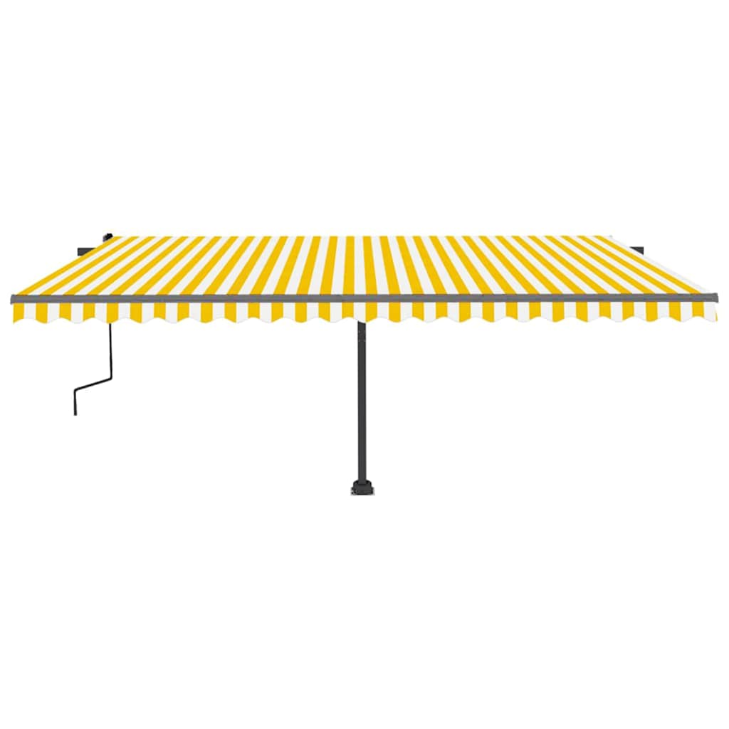Tenda da Sole Autoportante Manuale 500x300 cm Gialla Bianca