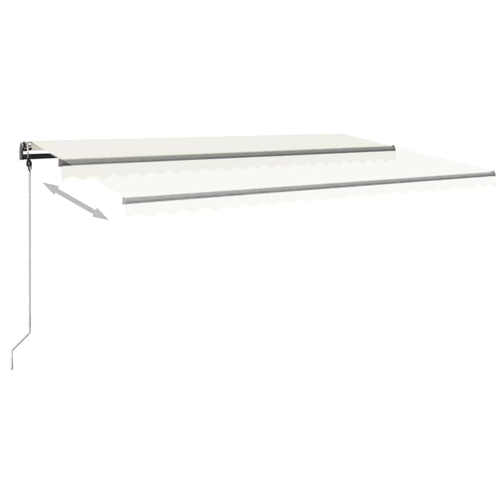 Tenda da Sole Retrattile Manuale con LED 500x300 cm Crema