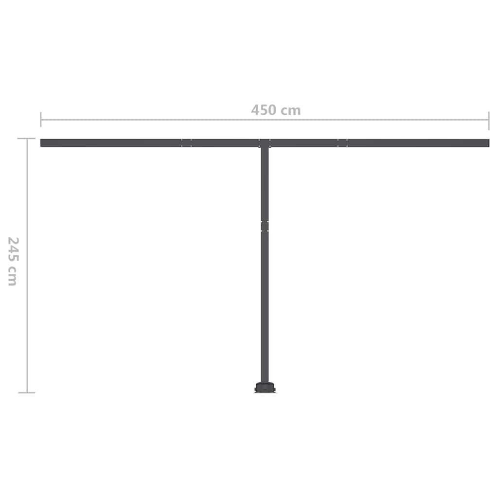 Tenda da Sole Retrattile Manuale con LED 500x300 cm Crema