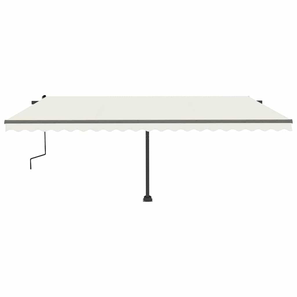 Tenda da Sole Retrattile Manuale con LED 500x300 cm Crema