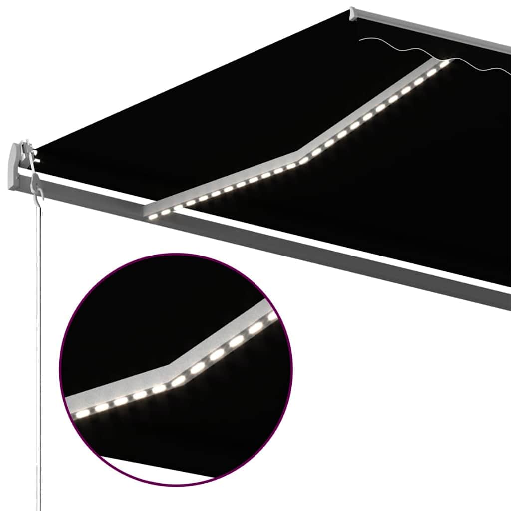 Tenda da Sole Retrattile Manuale con LED 500x300 cm Antracite