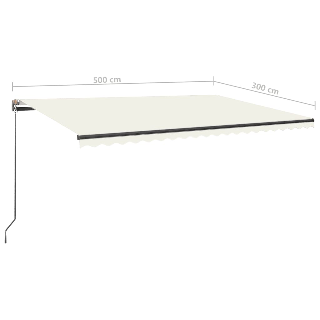 Tenda Automatica con Sensore Vento e LED 500x300 cm Crema