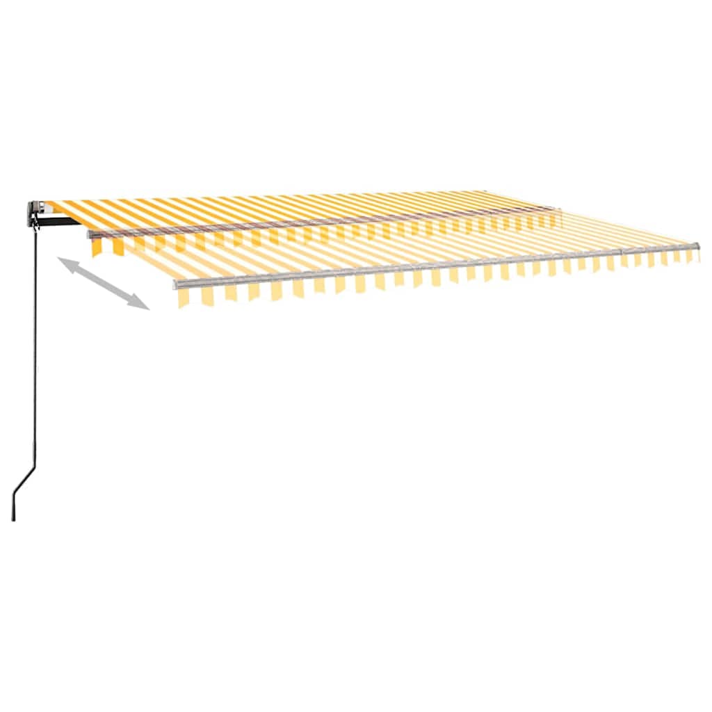 Tenda Automatica Sensore Vento e LED 500x300 cm Gialla Bianca