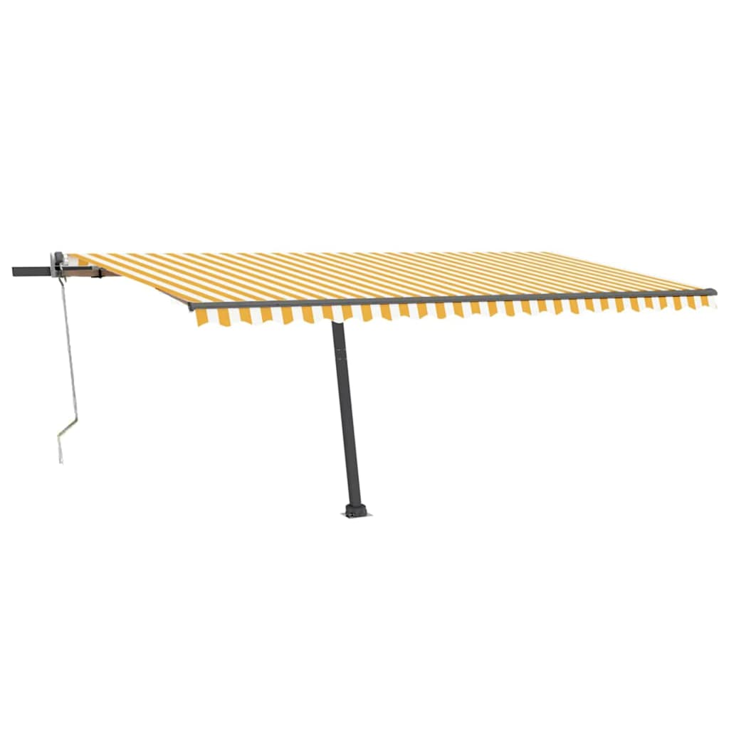 Tenda Automatica Sensore Vento e LED 500x300 cm Gialla Bianca