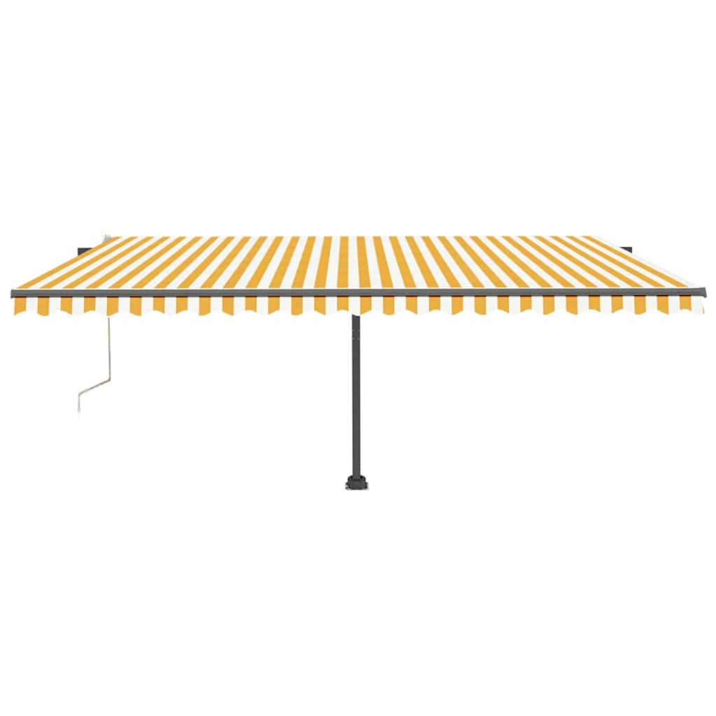 Tenda Automatica Sensore Vento e LED 500x300 cm Gialla Bianca