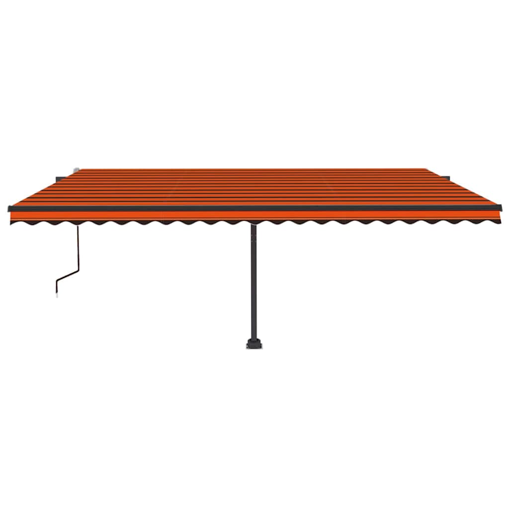 Tenda Automatica Sensore Vento e LED 500x300 cm Arancio Marrone