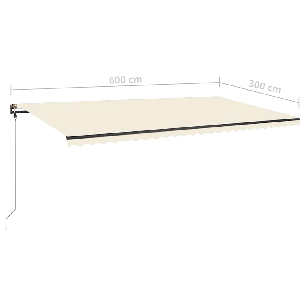Tenda da Sole Autoportante Manuale Retrattile 600x300 cm Crema