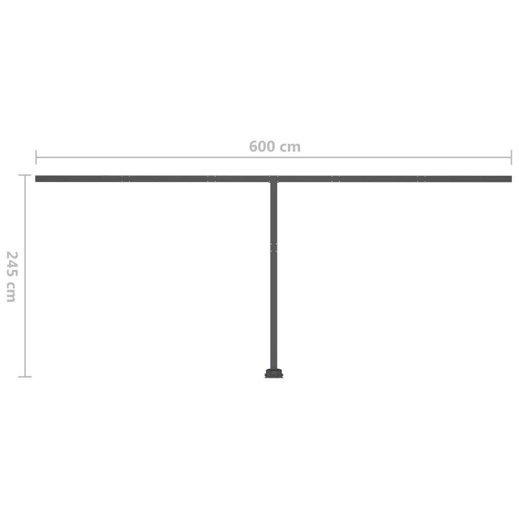 Tenda da Sole Retrattile Manuale con LED 600x300cm Blu e Bianco