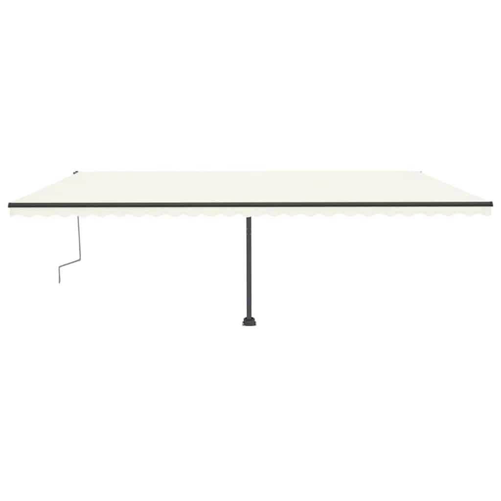 Tenda da Sole Retrattile Manuale con LED 600x300 cm Crema