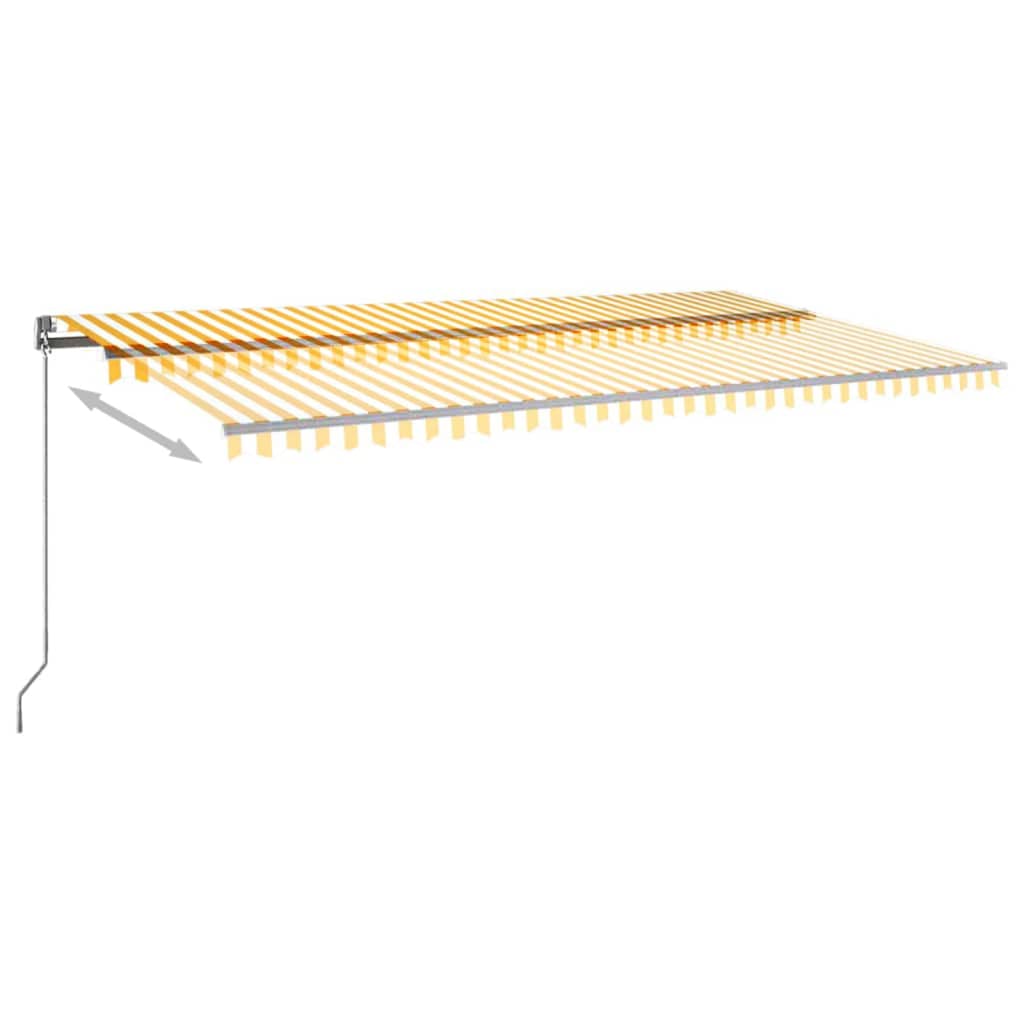 Tenda Automatica con Sensore Vento LED 600x300 cm Gialla Bianca