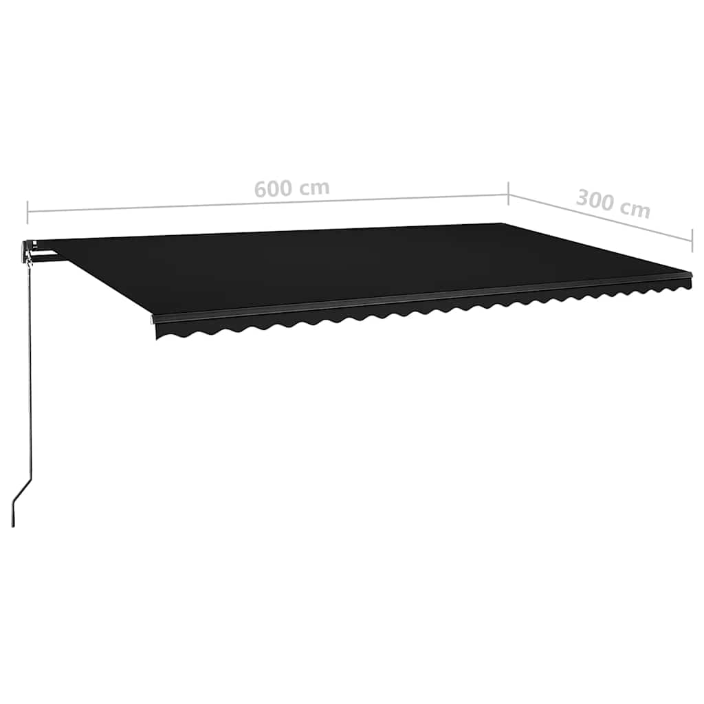 Tenda Automatica con Sensore Vento e LED 600x300 cm Antracite