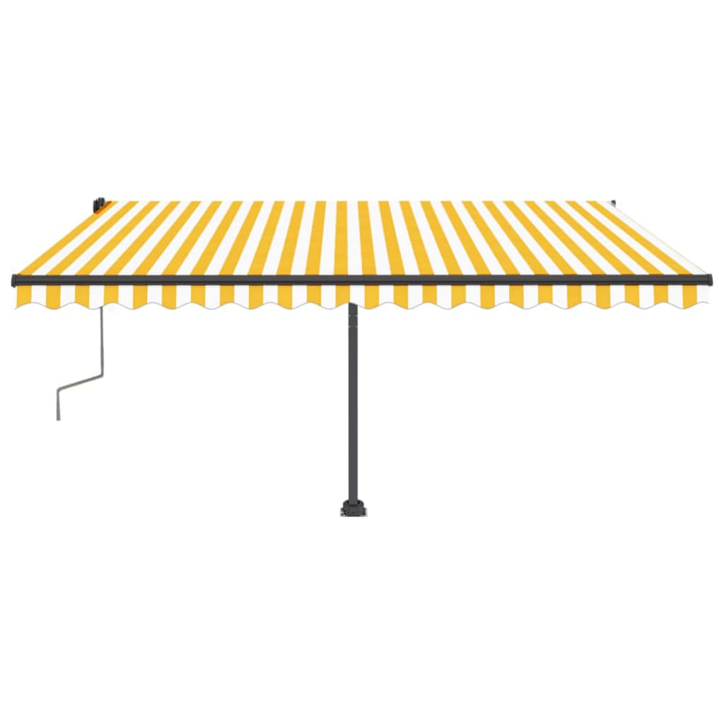 Tenda da Sole Autoportante Manuale 400x350 cm Gialla Bianca