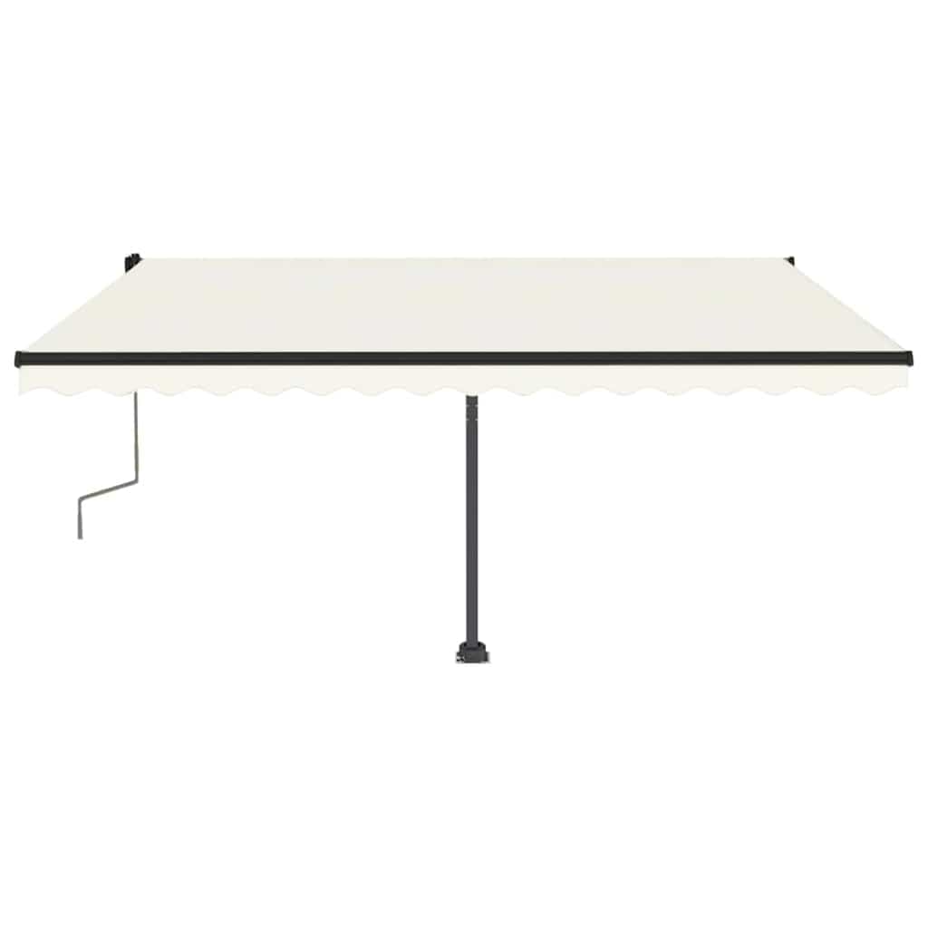 Tenda da Sole Retrattile Manuale con LED 400x350 cm Crema