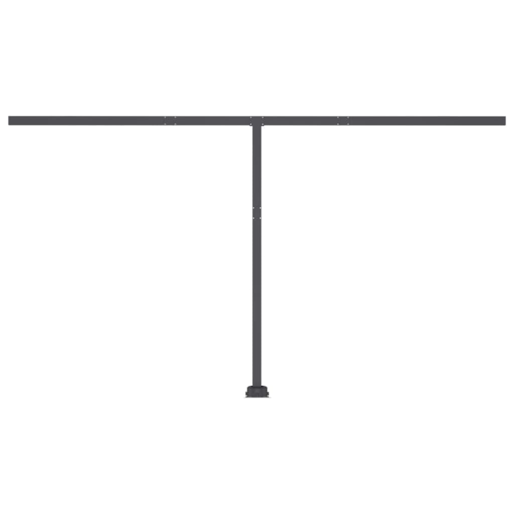 Tenda da Sole Retrattile Manuale LED 400x350 cm Giallo Bianco