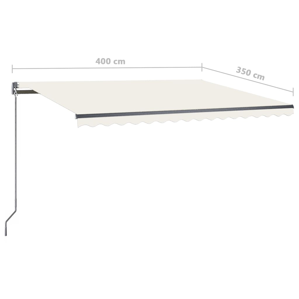 Tenda Automatica con Sensore Vento e LED 400x350 cm Crema